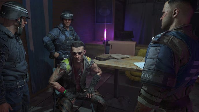 Dying Light 2: Barney is interrogated by Aitor and the Peacekeepers.