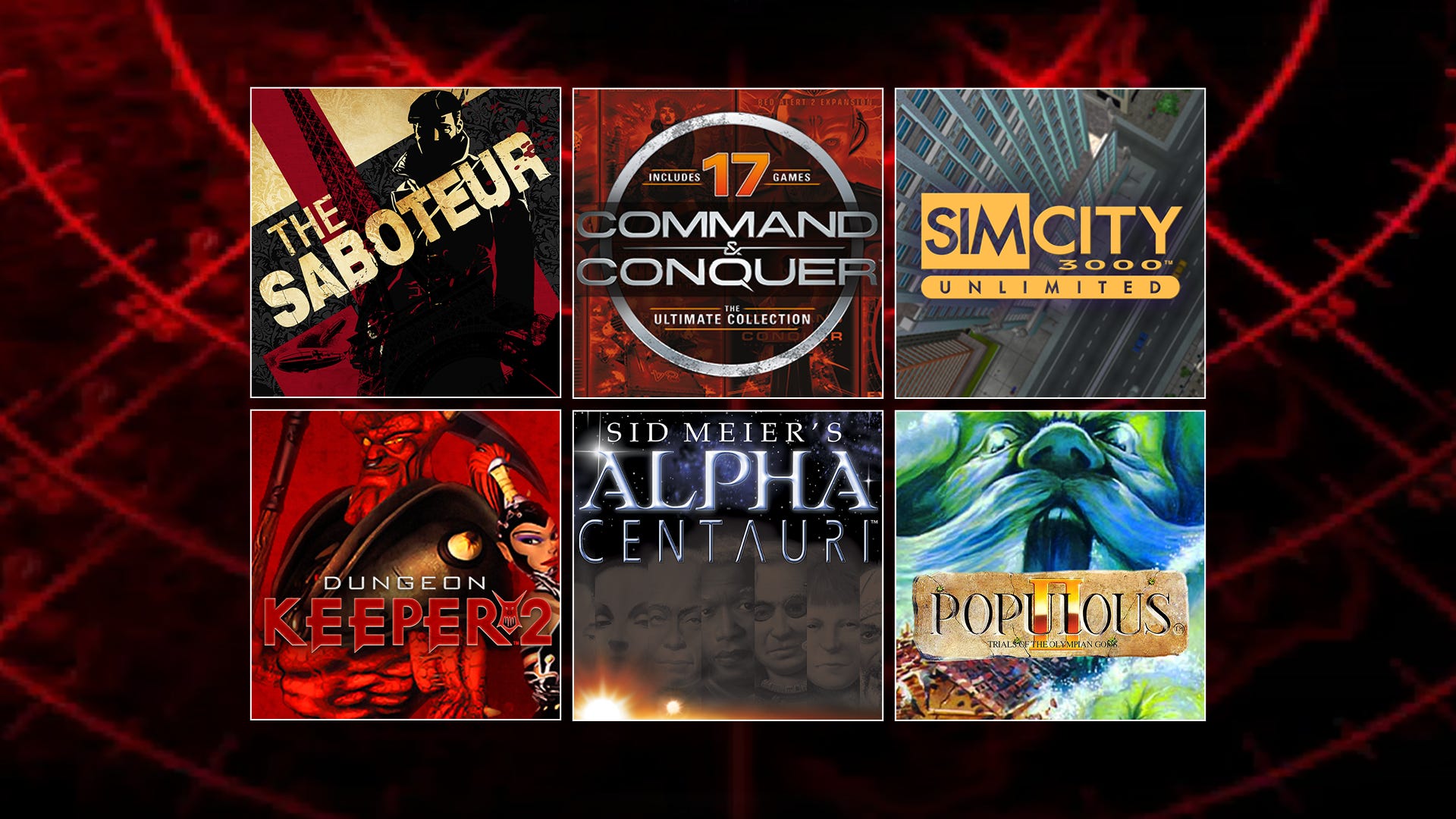 EA has added nine of its classic PC titles to Steam including Dungeon Keeper, Populous, Sim City 3000, The Saboteur, and more