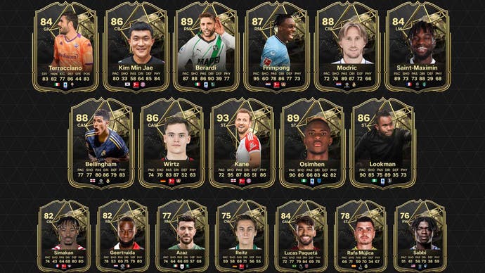 Some of the Ultimate Team cards and upgraded notes that could be in EA FC 24's Team of the Week 14.
