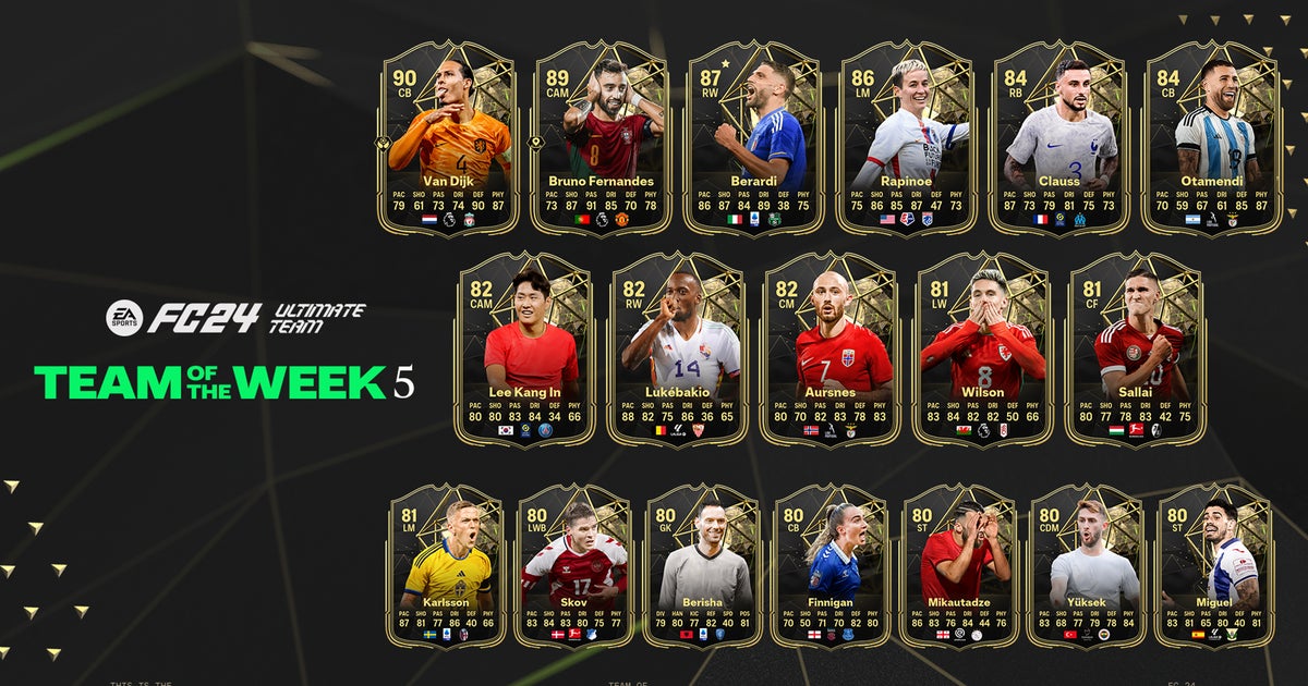 FC 24 TOTW 5 Cards Revealed Eurogamer fc-24-totw-5-cards-revealed-eurogamer