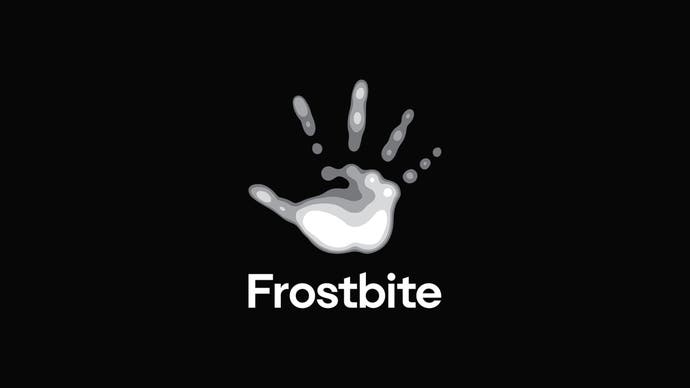 EA's new logo for its Frostbite Engine - a white handprint on a black background