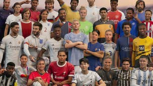 The cover art for EA Sports FC 24, featuring many players in many kits – both men and women.