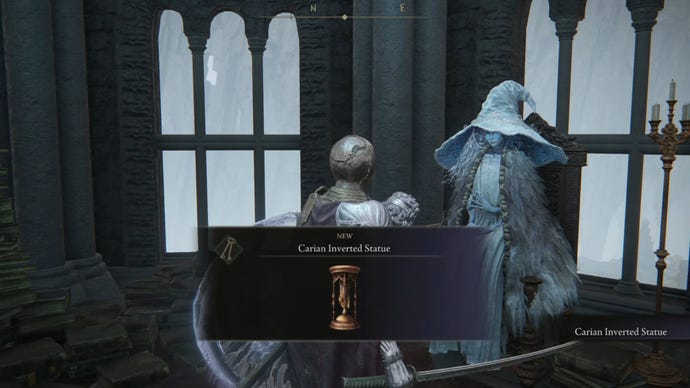 Elden Ring: a talk with Ranni the witch results in the player being gifted the Inverted Carian Statue.