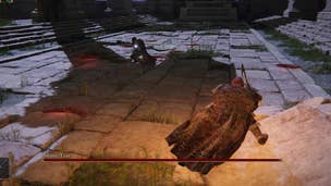 A character fights with the Mimic Tear boss in Elden Ring.