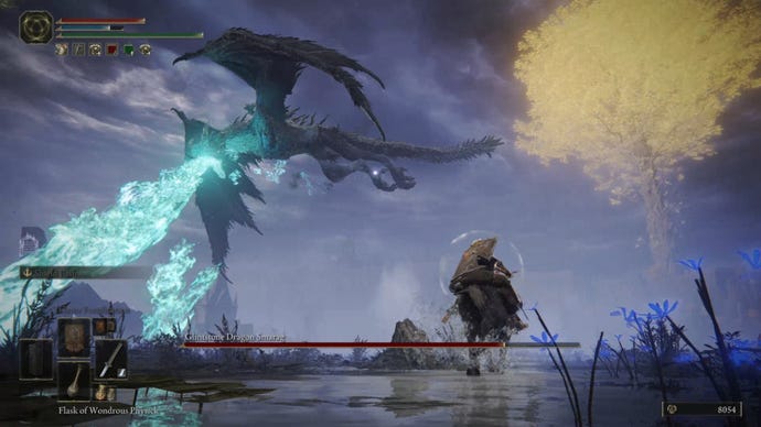 Елден Рінг: Гравець бореться з босом Glintstone Dragon Smarag