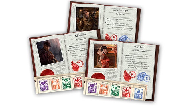Eldritch Horror board game heroes cards