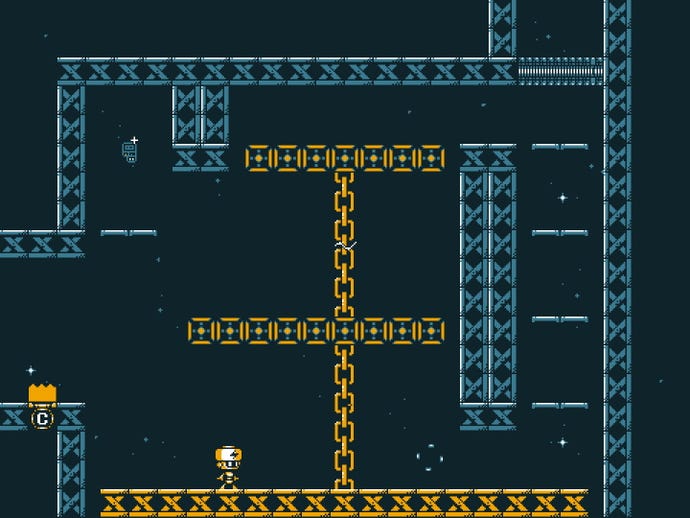 A tiny robot runs toward his detached head in ElecHead