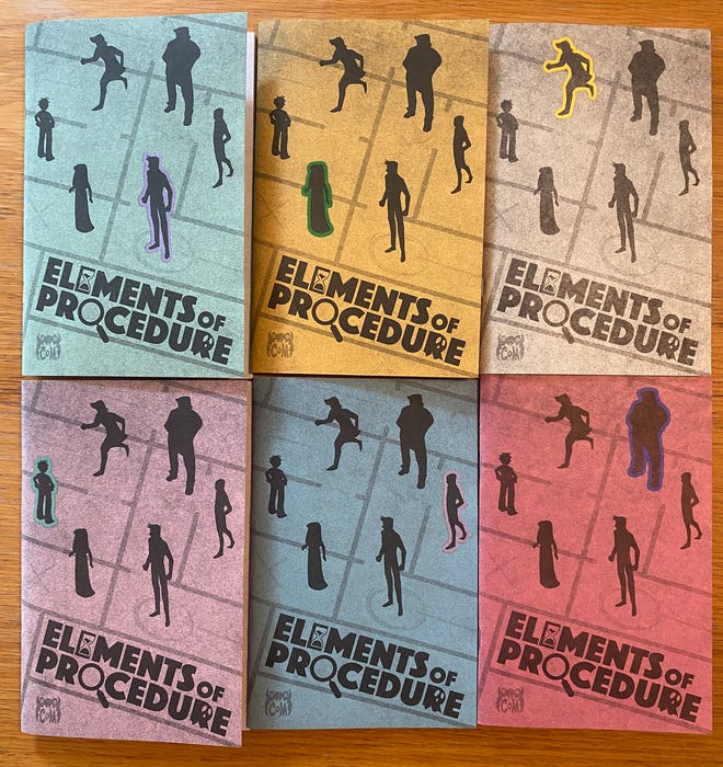 Elements of Procedure tabletop RPG zine spread