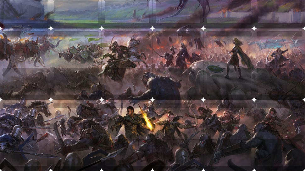 Panoramic card shot from Magic: The Gathering's Tales of Middle-earth set
