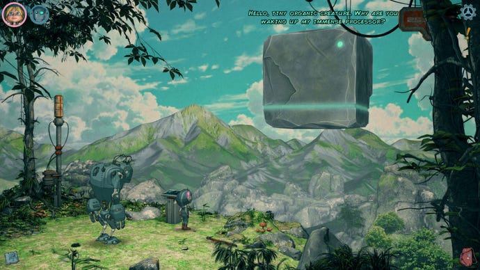 A screenshot of Encodya, a point-and-click adventure game set in a cyberpunk future Berlin.