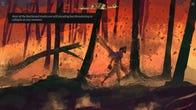 A man walks through a fiery forest in End Of Lines