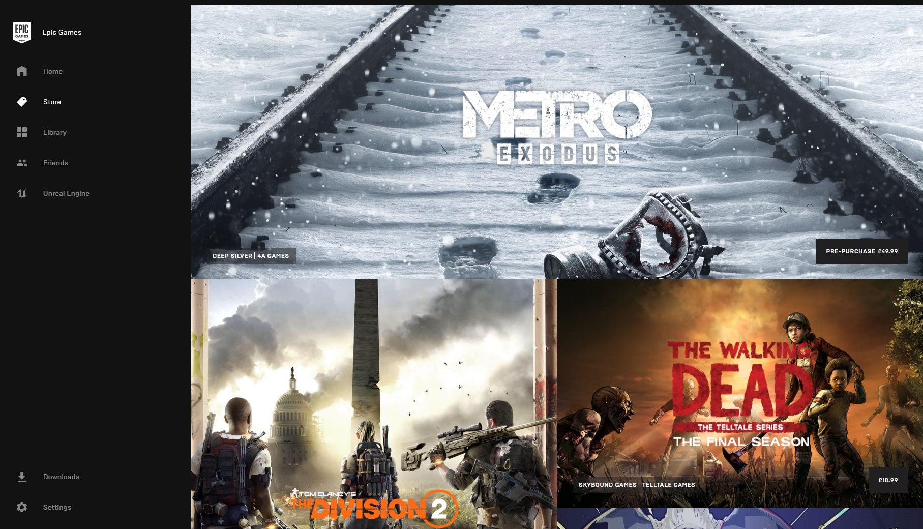 Metro exodus epic games