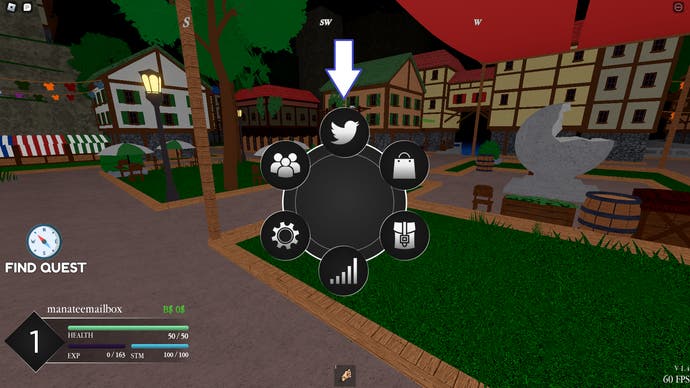 A screenshot of Eternal Piece in Roblox showing the game's menu wheel.