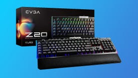 evga z20 optical gaming keyboard, shown in a us layout