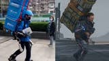 Chiński dostawca jedzenia testerem egzoszkieletu rodem z Death Stranding