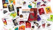 An image of the cards and box for Exploding Kittens: Good vs Evil.