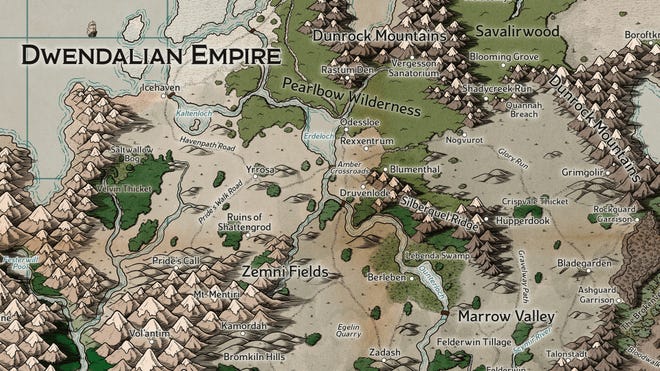 Explorer's Guide to Wildemount Dungeons & Dragons tabletop roleplaying game map 1