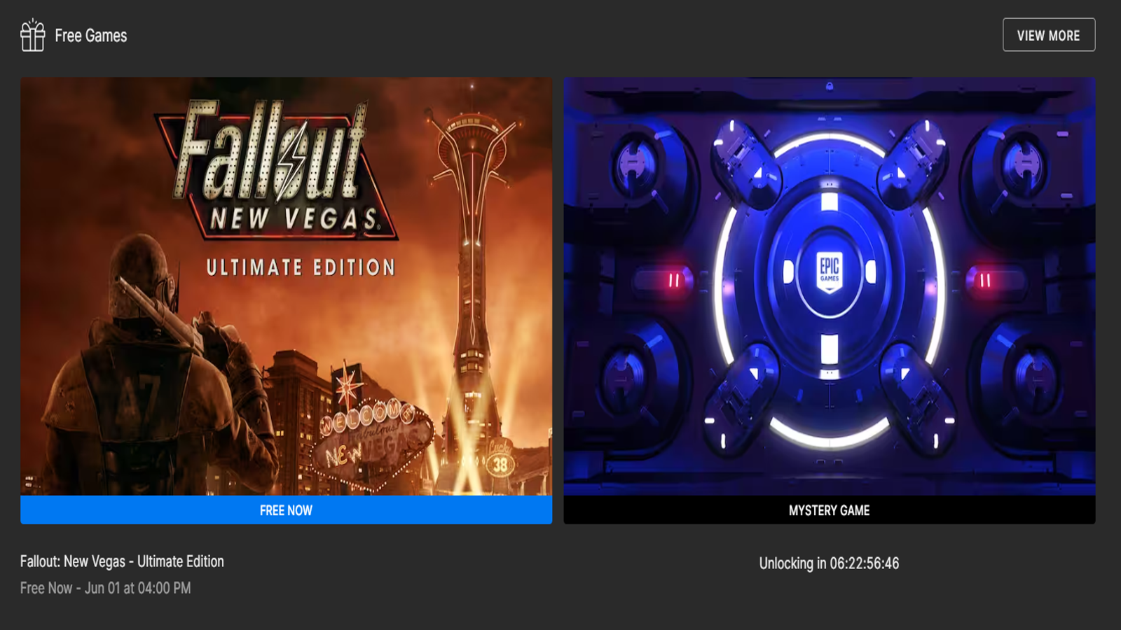 Fallout New Vegas está gratuito na Epic Games Store