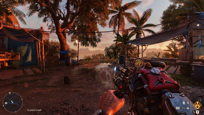 Dani stands in a hillside settlement in Far Cry 6.