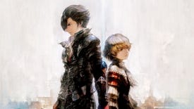 Two lads stand back to back in artwork for Final Fantasy 16