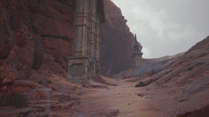 ff7 renaissance absence of sign dirt road towards the area two columns past