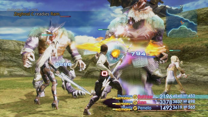 Eine Gruppe von Menschen kämpft in Final Fantasy xii gegen fantastische Monster