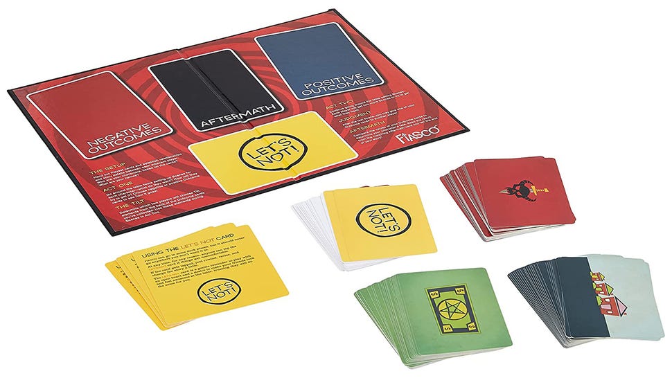 An image of the components for Fiasco: Second Edition.