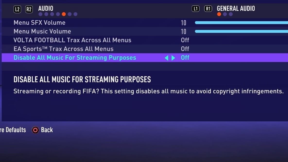 FIFA 21 now lets players disable all music to avoid streaming copyright infringements Eurogamer