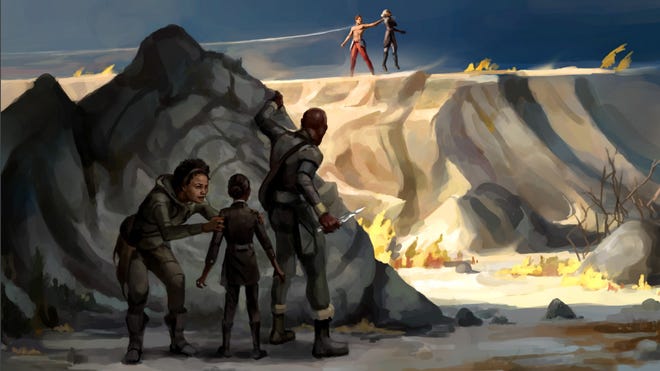 Artwork from the quickstart rules for the Fifth Season RPG.