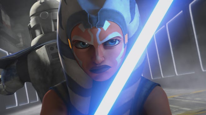 Still image from animated Star Wars show Clone Wars