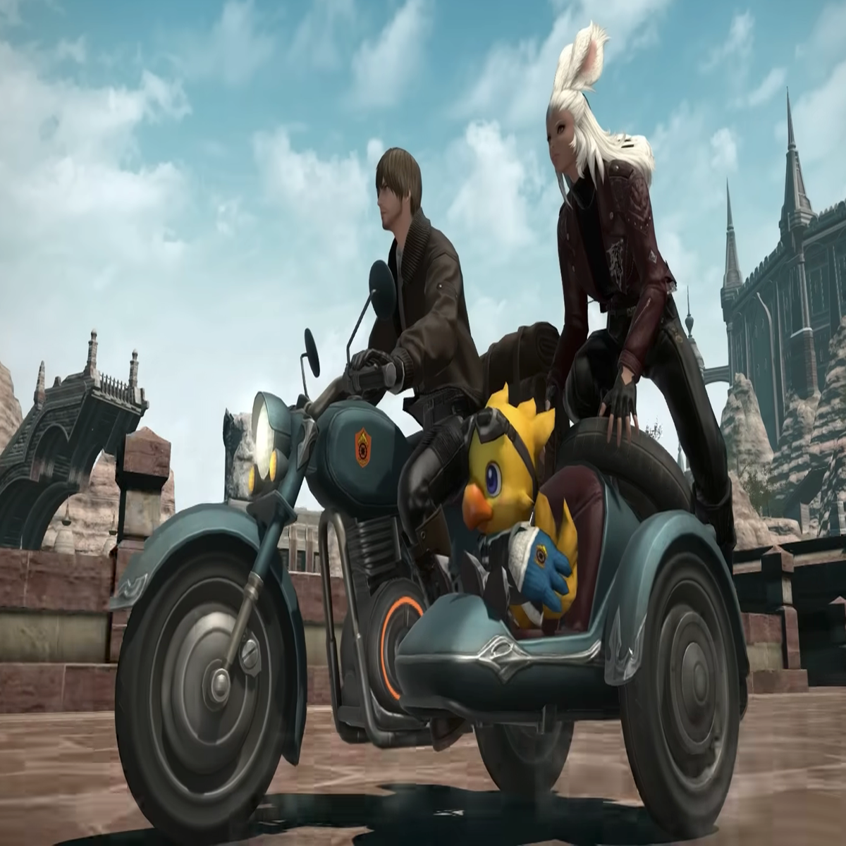 Final Fantasy 14's new motorcycle mount has its adorable chocobo ride  shotgun