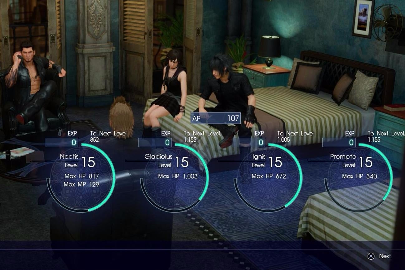 Final Fantasy 15 EXP sources - How to get experience and level up