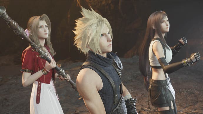 Final Fantasy 7 Аэрит Клауд и Тифа в мифриловой шахте