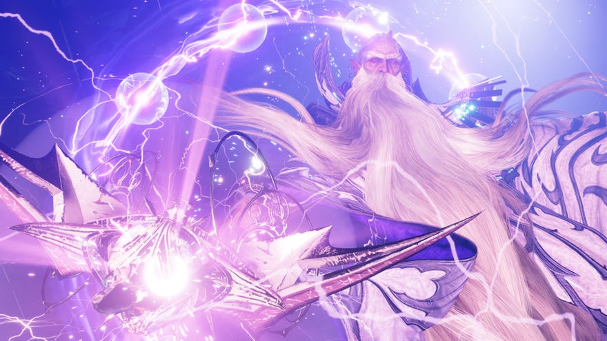 Summoning the wizard Ramuh in a Final Fantasy VII Remake Intergrade screenshot.
