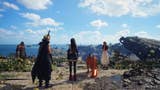Barret, Cloud, Tifa, Red XIII, and Aerith look over the open world in Final Fantasy 7 Rebirth