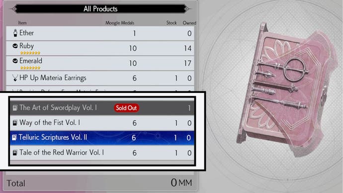 Final Fantasy 7 Rebirth покупает рукопись в магазине Moogle Emporium