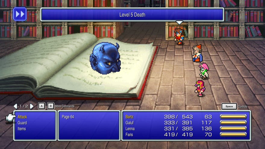 A screenshot of Final Fantasy V's Pixel Remaster.