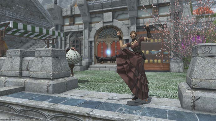 FF14 State of the Game - player character doing a dancing pose