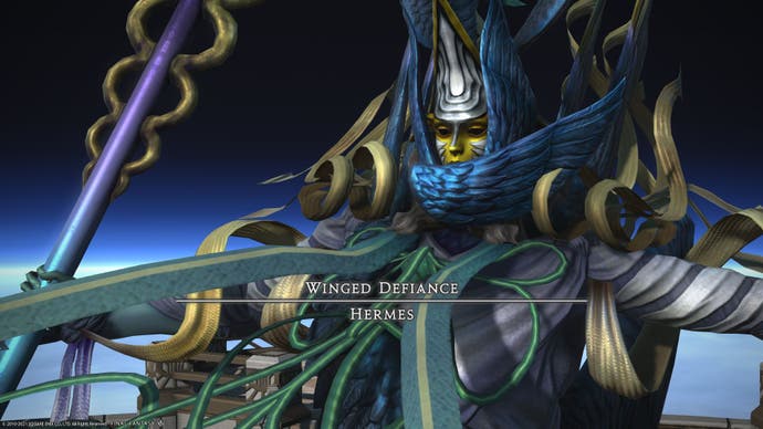 FF14 State of the Game - close up of Hermes, the Winged Defiance