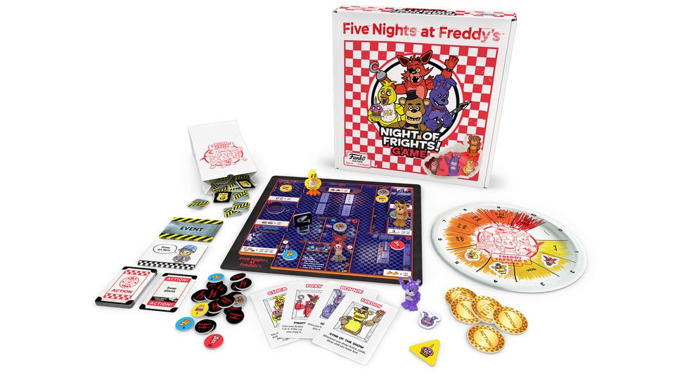 An image of components for Five Nights at Freddy's: Nights of Frights.