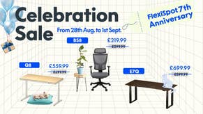 节省超过£100的新办公桌或办公室的椅子FlexiSpot 7周年出售