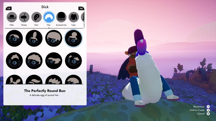 The character creation screen in Flock