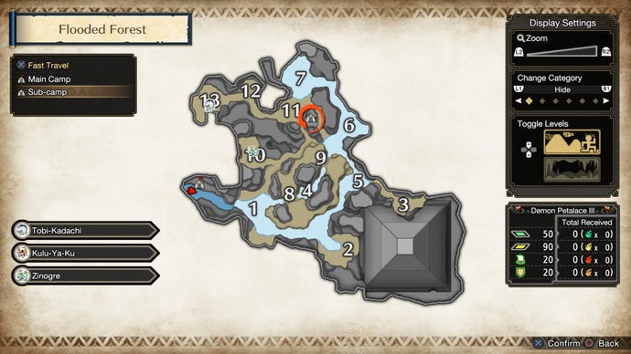 Flooded Temple sub-camp in Monster Hunter Rise