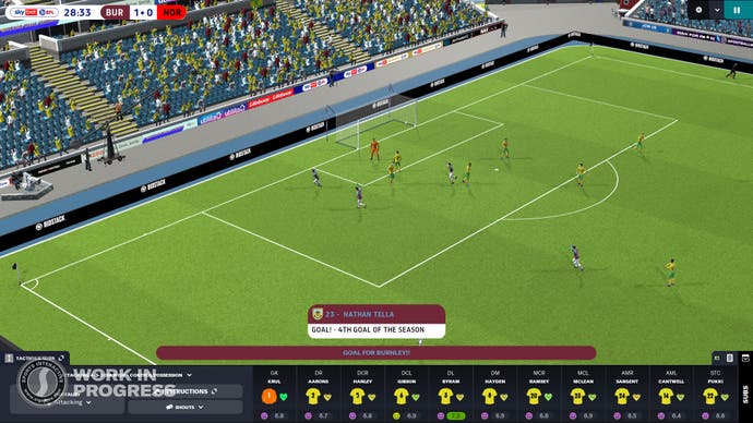 FM23 review - the match engine in motion as one team scores