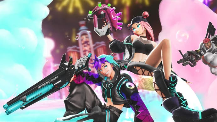 Foamstars promo image showing several characters sitting on top of blue and pink bubbles