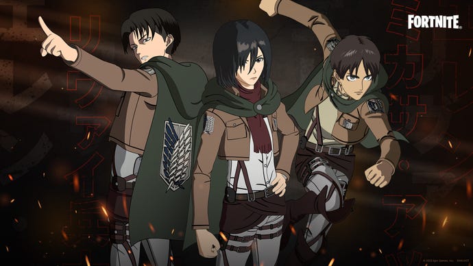 Official art for Attack on Titan x Fortnite update