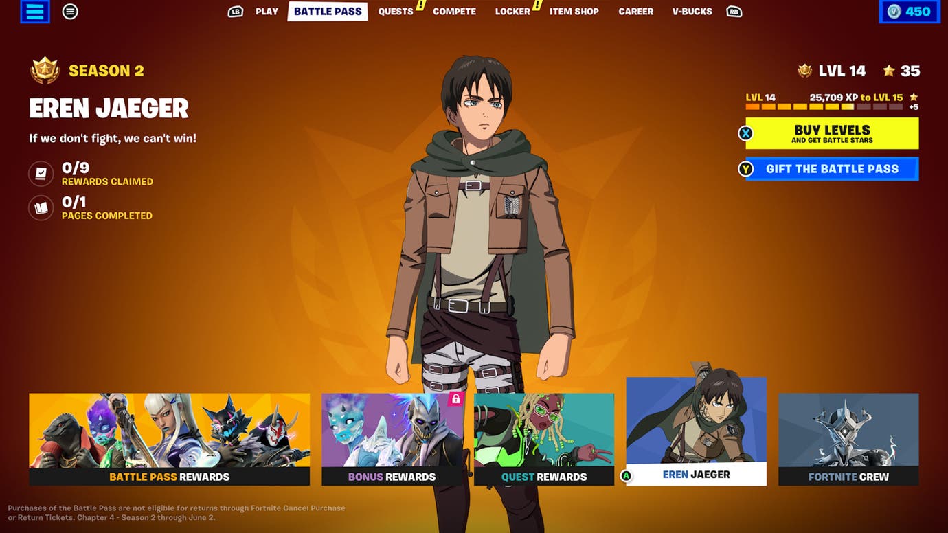 How to get Eren Jaeger skin in Fortnite, and Eren Jaeger challenges
