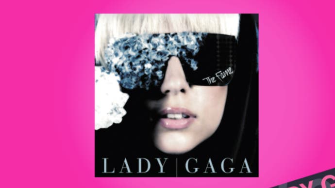 fortnite festival saison deux couverture de l'album lady gaga poker face sur fond rose