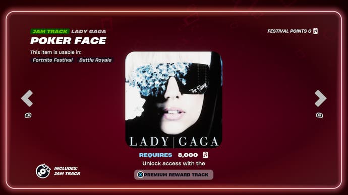 La pochette de l'album du single Poker Face de Lady Gaga se trouve sur un fond rouge foncé.