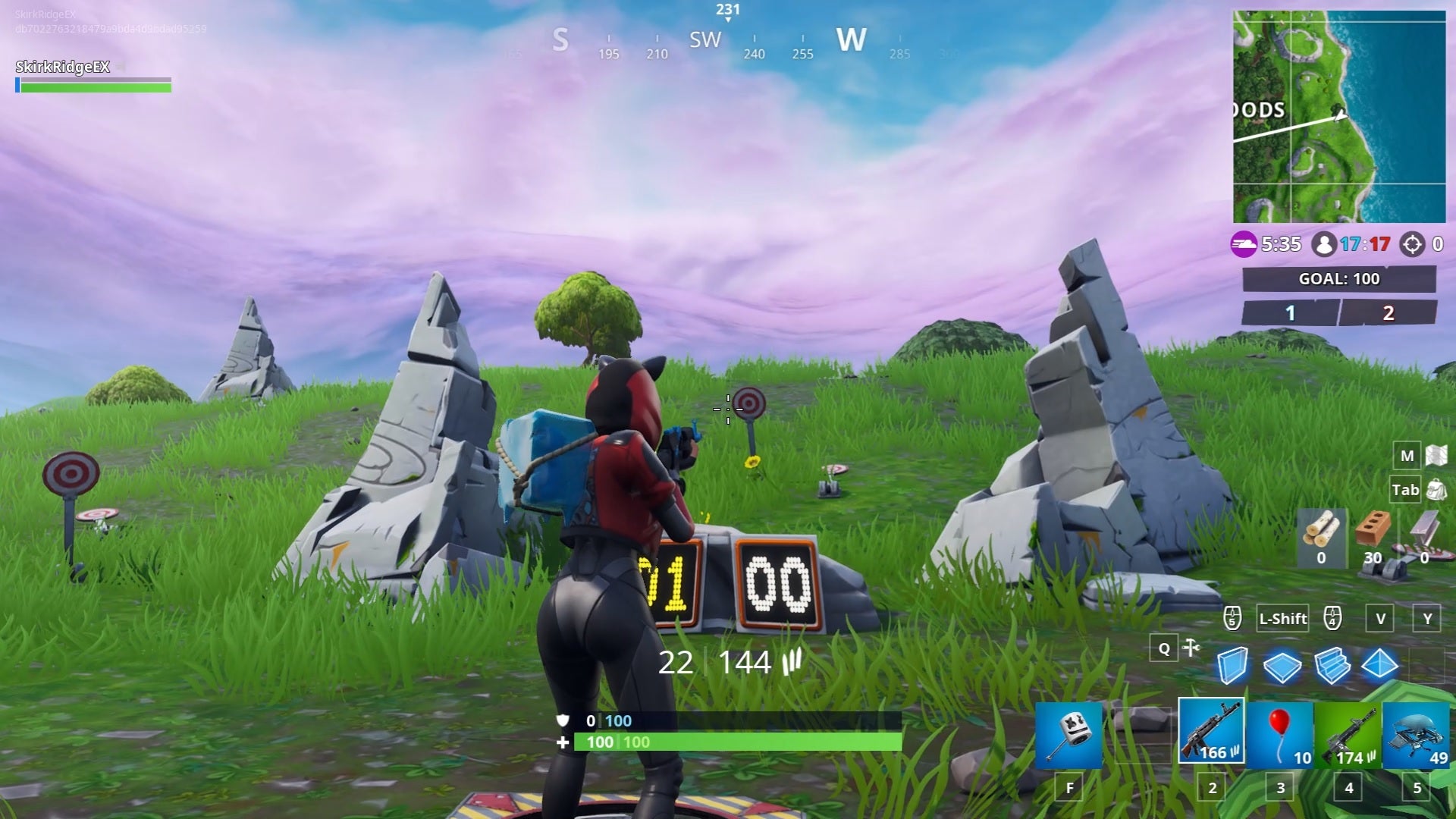 Fortnite shooting gallery map locations Wailing Woods Retail